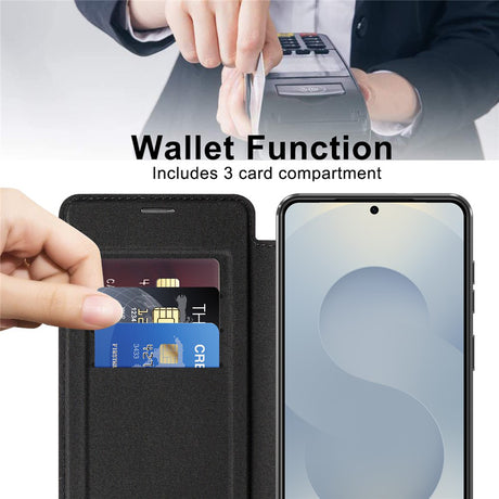 Husa de protectie Techsuit SmartMag Book compatibil cu Samsung Galaxy S26 Plus, Negru