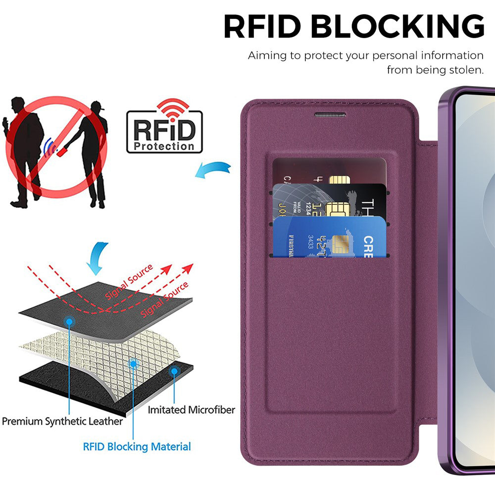 Husa de protectie Techsuit SmartMag Book compatibil cu Samsung Galaxy S26, Mov