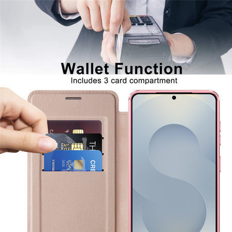Husa de protectie Techsuit SmartMag Book compatibil cu Samsung Galaxy S26, Roz