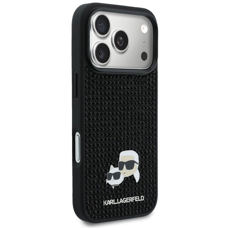 Husa de protectie Karl Lagerfeld Hardcase Rhinestone with K&C Pin (KLHCP17L6PRKCLK) compatibil cu iPhone 17 Pro, Negru