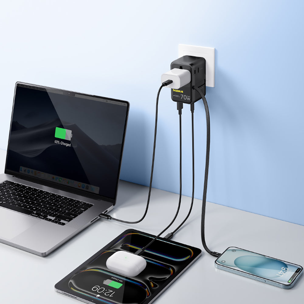 Adaptor Baseus EnerCore CG11 (E0307E00), 6in1, 70W, Negru