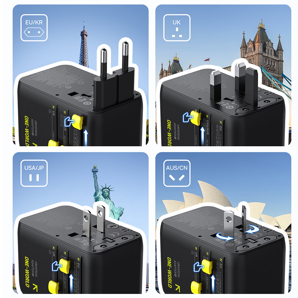 Adaptor Baseus PicoGo AG11 (E0307F00), 2x AC / 2x USB / USB-C, 45W, Negru