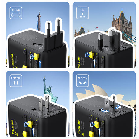 Adaptor Baseus PicoGo AG11 (E0307F00), 2x AC / 2x USB / USB-C, 45W, Negru
