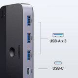 Adaptor Ugreen Sharing Switch CM662 (15705), 2x USB, 1x Mini USB, 3x USB, Type-C, 5Gbps, Gri