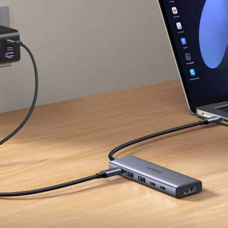 Hub/Dock Ugreen Docking Station CM511 (75586), USB-C to 2x USB 3.2, DP, 3x USB-C, 10Gbps, 4K@60Hz, PD100W, Gri