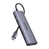 Hub/Dock Ugreen Docking Station CM511 (75586), USB-C to 2x USB 3.2, DP, 3x USB-C, 10Gbps, 4K@60Hz, PD100W, Gri