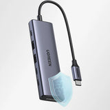 Hub/Dock Ugreen Docking Station CM511 (75586), USB-C to 2x USB 3.2, DP, 3x USB-C, 10Gbps, 4K@60Hz, PD100W, Gri