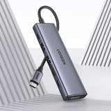 Hub/Dock Ugreen Docking Station CM511 (75586), USB-C to 2x USB 3.2, DP, 3x USB-C, 10Gbps, 4K@60Hz, PD100W, Gri