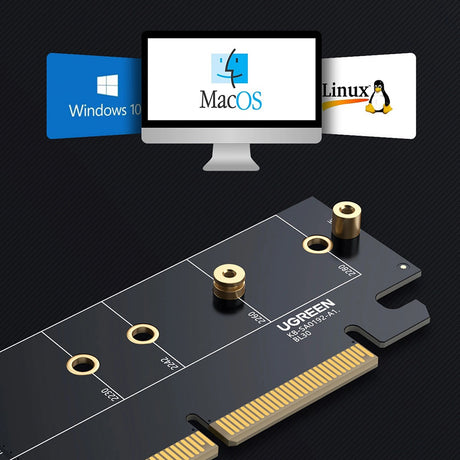 Stocare Ugreen Expansion Card CM465 (30715), PCIe 4.0 to M.2 NVMe, 64Gbps, Negru
