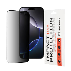 Folie de protectie Techsuit 111D Privacy Full Glue compatibil cu iPhone 16 Pro Max, Negru