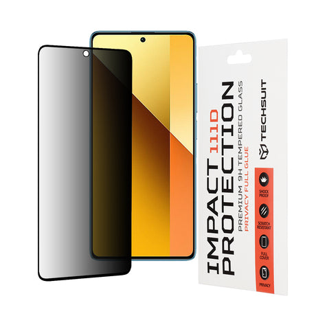 Folie de protectie Techsuit 111D Privacy Full Glue compatibil cu Xiaomi Redmi Note 13 5G, Negru