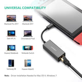 Adaptor Ugreen Ethernet Adapter US236 (50307), USB-C to RJ45 LAN Port, Plug & Play, Windows, macOS, 1000Mbps, Negru