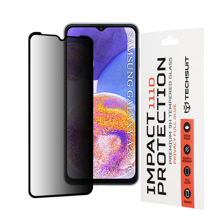 Folie de protectie Techsuit 111D Privacy Full Glue compatibil cu Samsung Galaxy A23 4G / A23 5G / M23 / F23 / M33 / A13 4G / M13 / F13, Negru