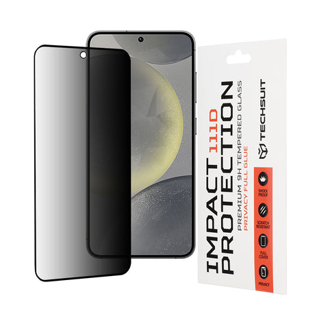 Folie de protectie Techsuit 111D Privacy Full Glue compatibil cu Samsung Galaxy S24 / S25, Negru