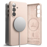 Husa de protectie Ringke Silicone MagSafe compatibil cu Samsung Galaxy S26 Plus, Roz Sand