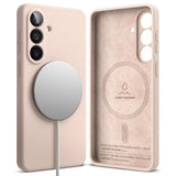 Husa de protectie Ringke Silicone MagSafe compatibil cu Samsung Galaxy S26, Roz Sand