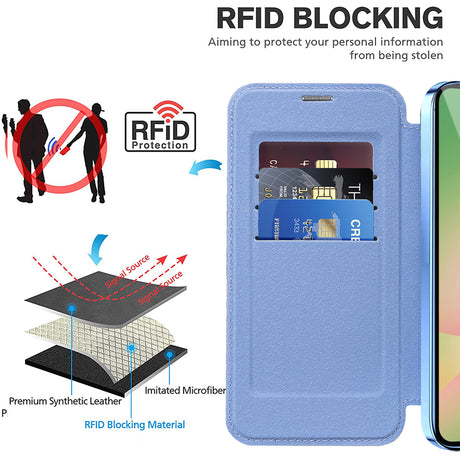 Husa de protectie Techsuit SmartMag Book compatibil cu Samsung Galaxy A57 5G, Albastru Deschis