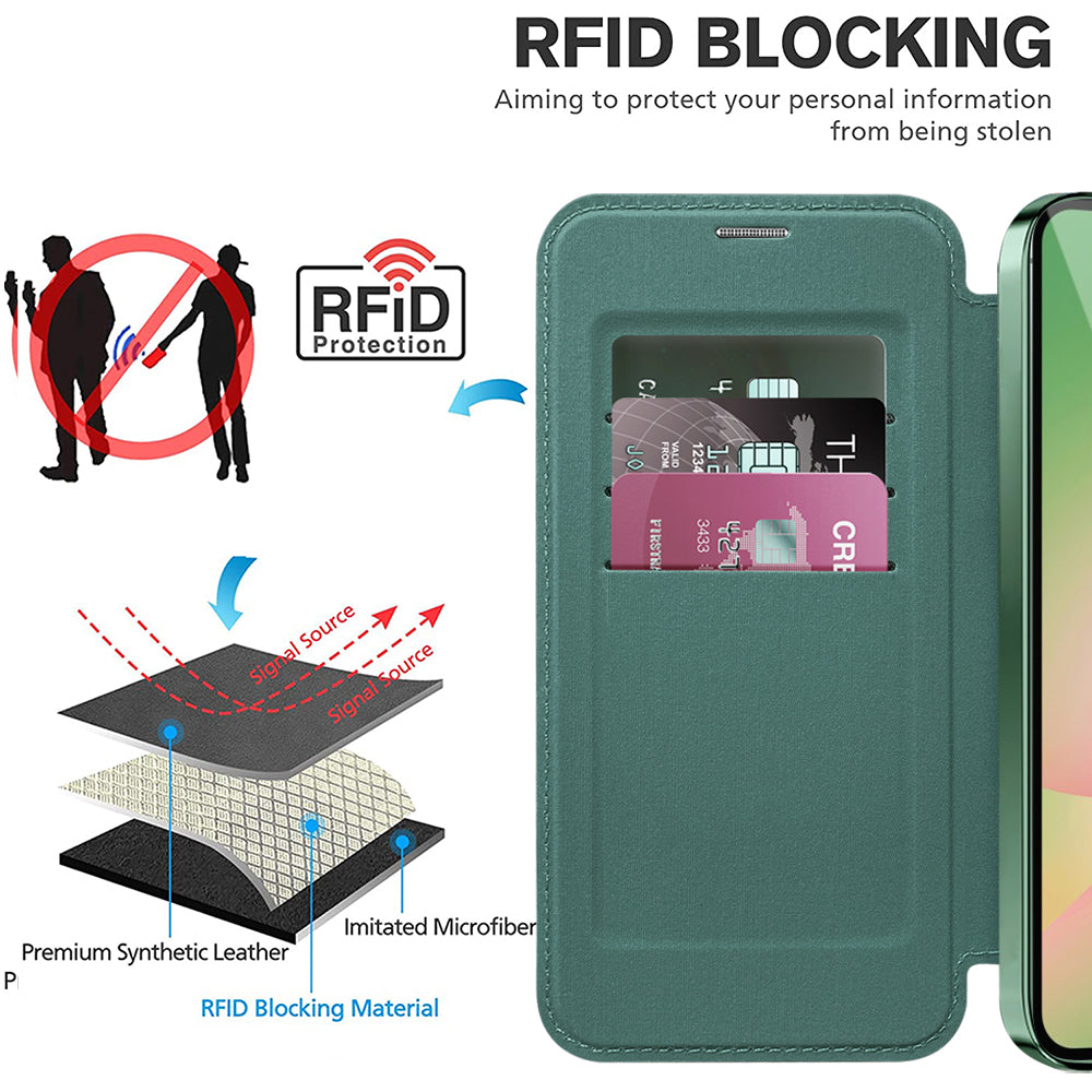 Husa de protectie Techsuit SmartMag Book compatibil cu Samsung Galaxy A57 5G, Verde