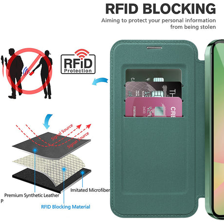 Husa de protectie Techsuit SmartMag Book compatibil cu Samsung Galaxy A57 5G, Verde
