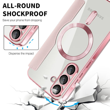 Husa de protectie Techsuit SmartMag Book compatibil cu Samsung Galaxy A57 5G, Roz