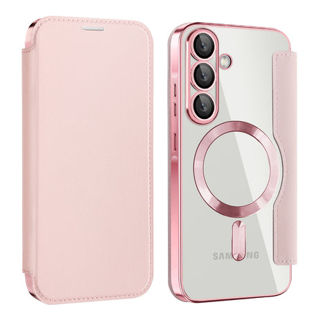 Husa de protectie Techsuit SmartMag Book compatibil cu Samsung Galaxy A57 5G, Roz