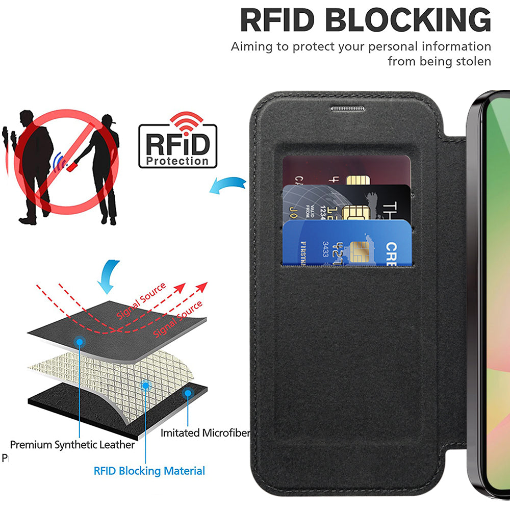 Husa de protectie Techsuit SmartMag Book compatibil cu Samsung Galaxy A57 5G, Negru