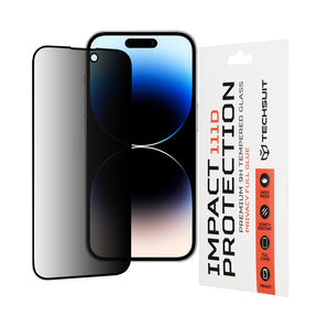 Folie de protectie Techsuit 111D Privacy Full Glue compatibil cu iPhone 14 Pro, Negru