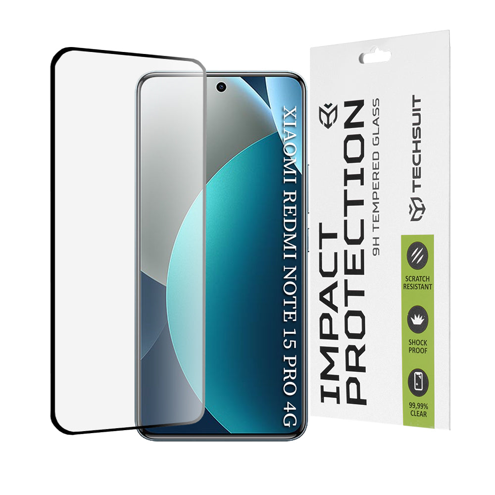 Folie de protectie Techsuit 111D Full Cover / Full Glue Glass / 3D Curved Screen compatibil cu Xiaomi Redmi Note 15 Pro 4G, Negru