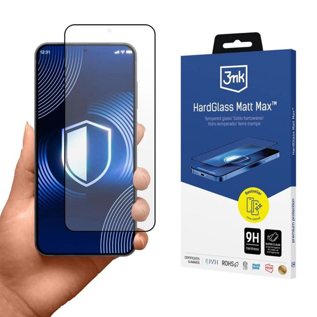 Folie de protectie 3mk HardGlass Matt Max compatibil cu Samsung Galaxy S26, Negru