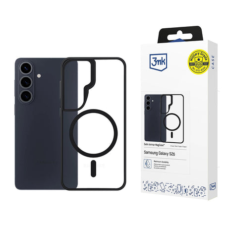 Husa de protectie 3mk Satin Armor MagCase compatibil cu Samsung Galaxy S26 Plus, Transparent