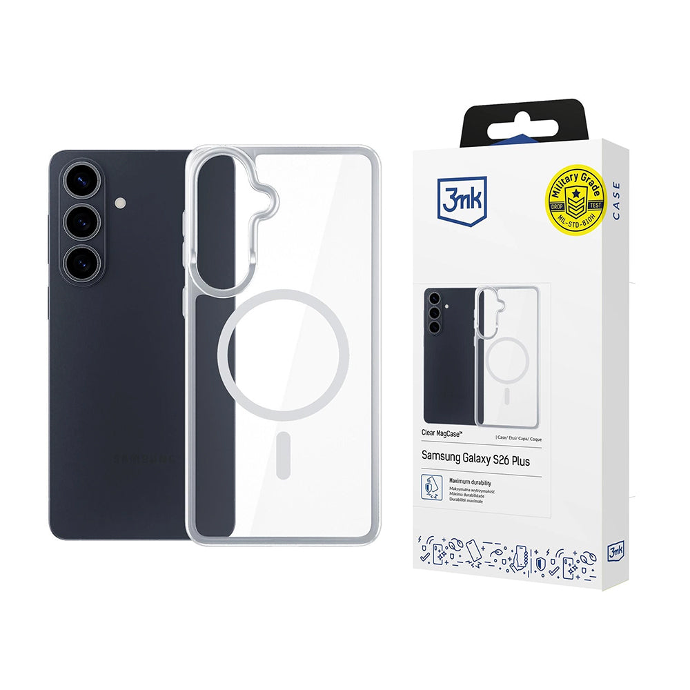 Husa de protectie 3mk Armor MagCase compatibil cu Samsung Galaxy S26 Plus, Transparent