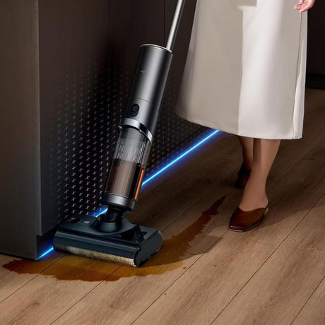 Deerma Cordless Vacuum Cleaner (VX900W), Dry & Wet Cleaning, 16000Pa, 4000mAh, 230W, Base with Additional Water Tank, Negru