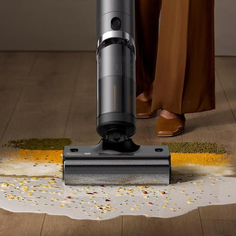 Deerma Cordless Vacuum Cleaner (VX900W), Dry & Wet Cleaning, 16000Pa, 4000mAh, 230W, Base with Additional Water Tank, Negru