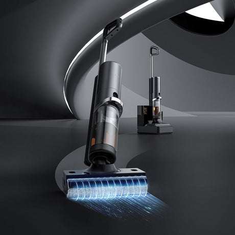 Deerma Cordless Vacuum Cleaner (VX900W), Dry & Wet Cleaning, 16000Pa, 4000mAh, 230W, Base with Additional Water Tank, Negru