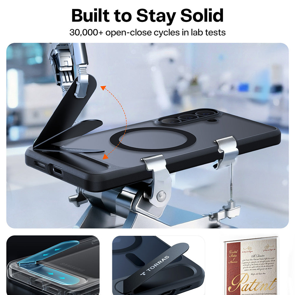 Husa de protectie Torras Pstand compatibil cu Samsung Galaxy S26, Negru