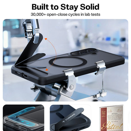 Husa de protectie Torras Pstand compatibil cu Samsung Galaxy S26 Plus, Negru
