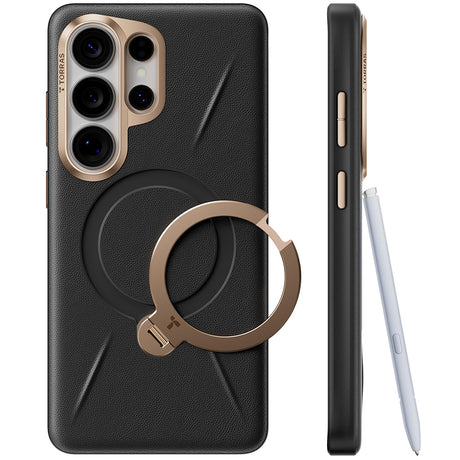 Husă Torras QPRO Leather neagră pentru Samsung Galaxy S26 Ultra