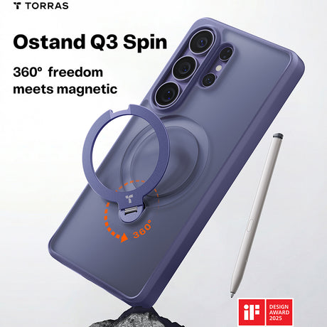 Torras Husa de protectie Torras Ostand Spin Series compatibil cu Samsung Galaxy S26 Ultra, Mov Inchis – imagine 2