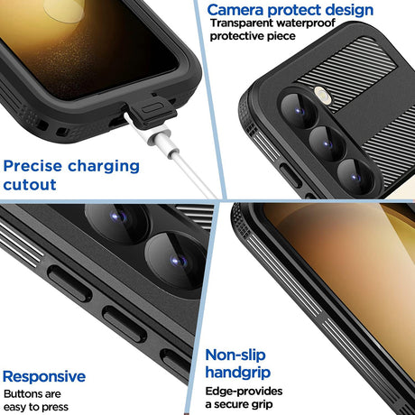 Husa de protectie ShellBox Waterproof IP68 compatibil cu Samsung Galaxy S26, Negru