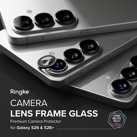 Folie de protectie Ringke Camera Lens Frame Glass (set de 2) compatibil cu Samsung Galaxy S26 / S26 Plus, Negru