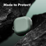 Casti Ringke Protection Case Onyx Magnetic, for Samsung Galaxy Buds 4 / Buds 4 Pro, Non-Slip Texture, Carabiner Hole, Sage Green