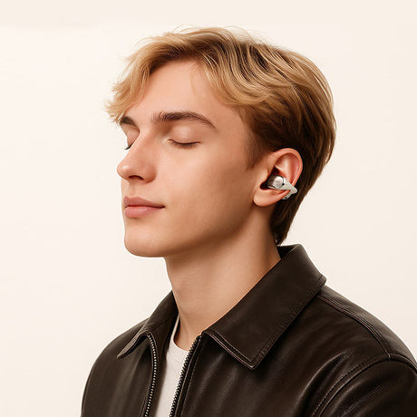 Casti Acefast Aceclip Pro (FA006), OWS Stereo, BT 5.4, Dual-mic Noise Cancelling, 400mAh, IP55, Type-C, Alb