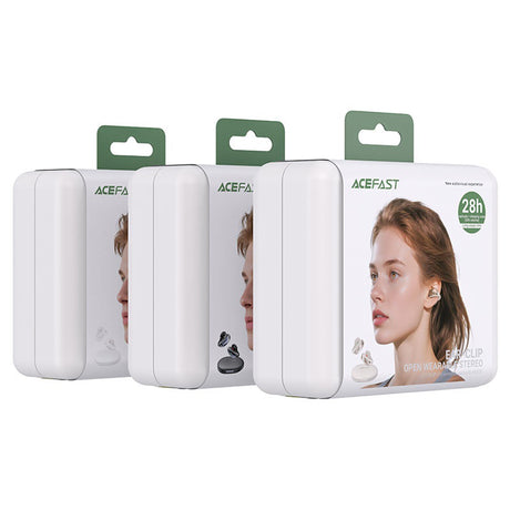 Casti Acefast Aceclip Pro (FA006), OWS Stereo, BT 5.4, Dual-mic Noise Cancelling, 400mAh, IP55, Type-C, Alb