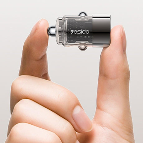 Incarcator Yesido Hidden Car (Y67), Type-C, PD45W, Aluminum Alloy, Super Fast Charging, Negru
