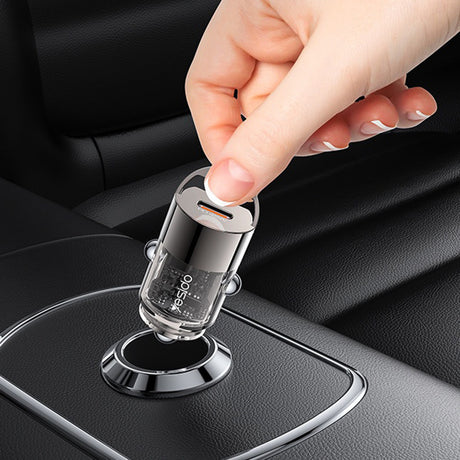 Incarcator Yesido Hidden Car (Y67), Type-C, PD45W, Aluminum Alloy, Super Fast Charging, Negru