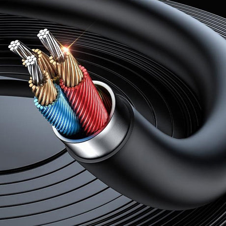 Adaptor Yesido Audio Cable (YAU82), Bluetooth Car Player, USB to Jack 3.5mm, Coil Design, Nylon Braided, 1.4m, Negru