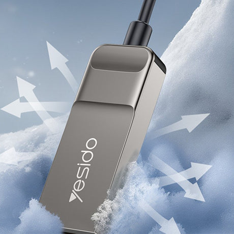 Adaptor Yesido Audio Cable (YAU82), Bluetooth Car Player, USB to Jack 3.5mm, Coil Design, Nylon Braided, 1.4m, Negru