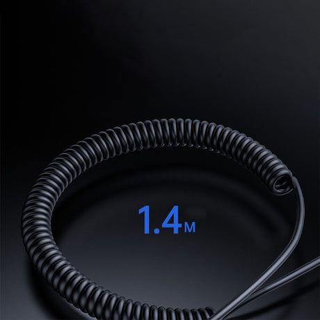 Adaptor Yesido Audio Cable (YAU82), Bluetooth Car Player, USB to Jack 3.5mm, Coil Design, Nylon Braided, 1.4m, Negru