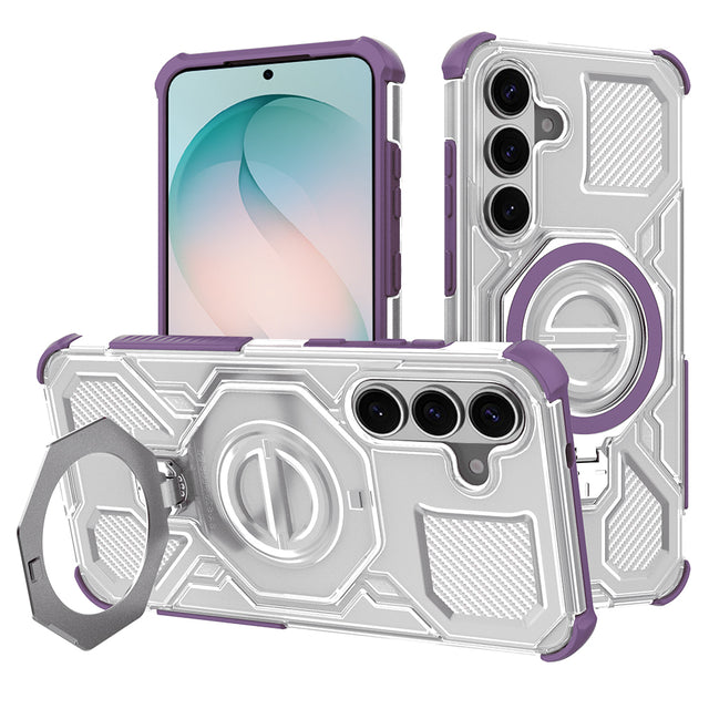Husa de protectie Techsuit Carbon Shield PRO compatibil cu Samsung Galaxy S26 Plus, Mov Transparent