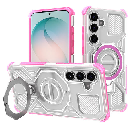 Husa de protectie Techsuit Carbon Shield PRO compatibil cu Samsung Galaxy S26 Plus, Roz Transparent